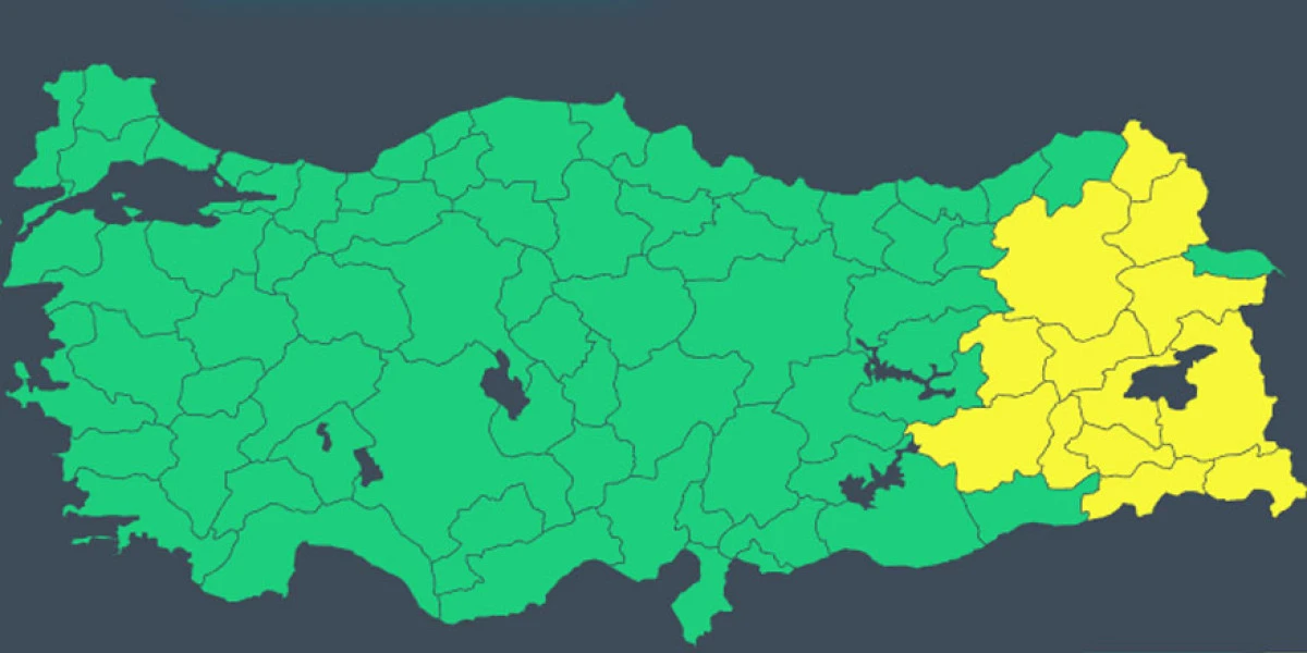 Kars dahil 13 il i&ccedil;in sarı kodlu uyarı