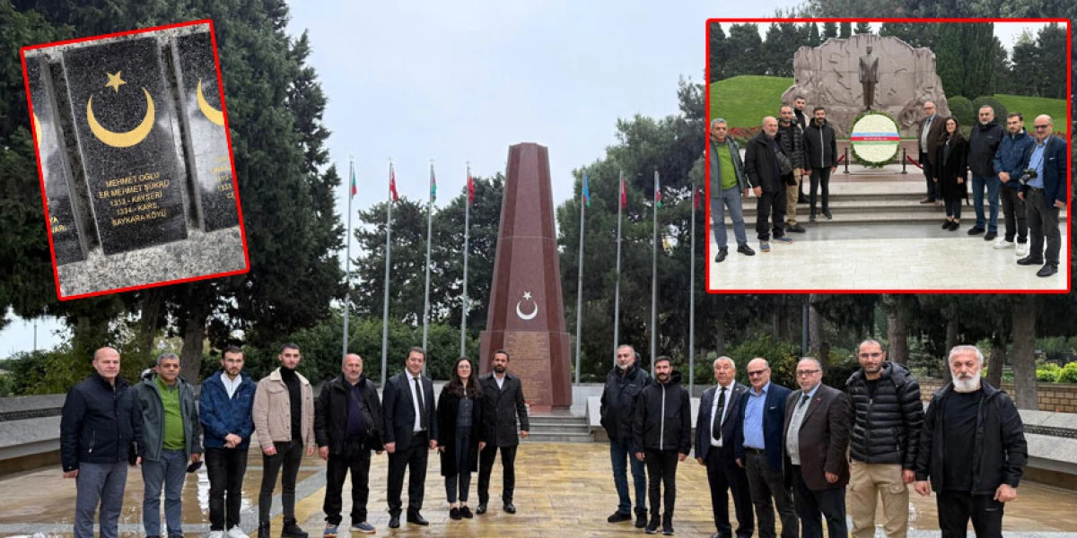 Kars, Erzurum ve Iğdırlı gazeteciler Bakü'de şehitleri andı